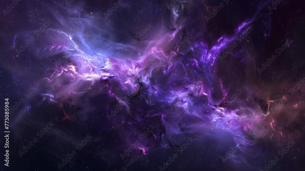 Purple Nebula in Space A Stunning View of the Universe Generative AI
