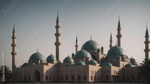 An Islamic background for a mosque in gray, a background for Ramadan