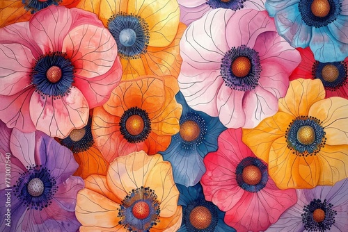 Editable doodled blossoms  a playful take on floral art