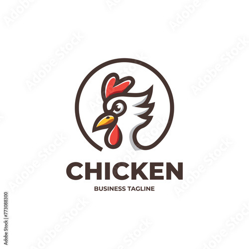 angry chicken logo vector