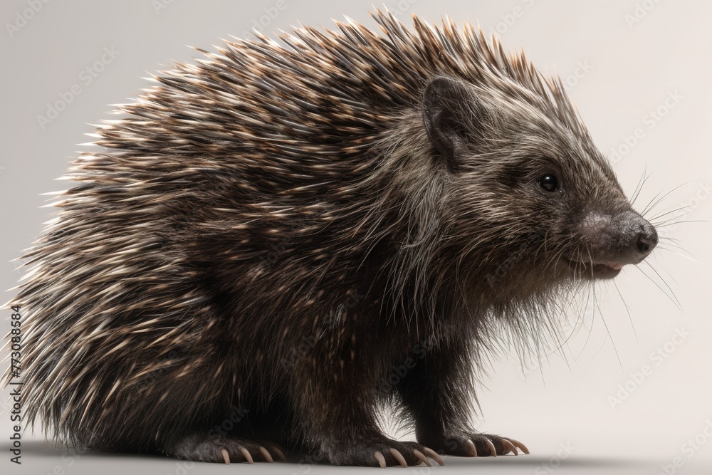 Adorable Porcupine in White Space Adorable Porcupine in White Space
