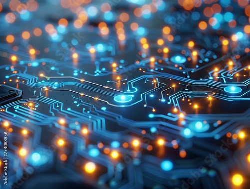 Glowing Circuit Board A Futuristic, Tech-Savvy, and Illuminating Visual Generative AI