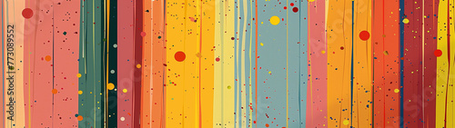 Vivid Striped Background with Paint Splatters