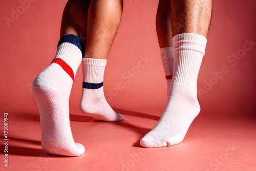 Product packaging mockup photo of Socks, studio advertising photoshoot