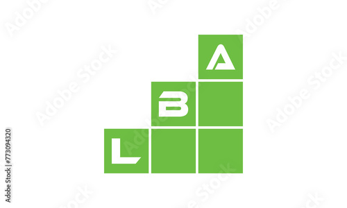 LBA initial letter financial logo design vector template. economics, growth, meter, range, profit, loan, graph, finance, benefits, economic, increase, arrow up, grade, grew up, topper, company, scale photo