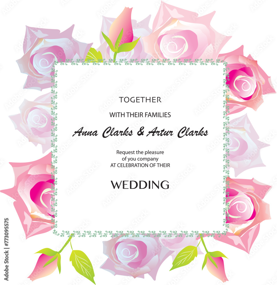 pink flower frame for wedding 