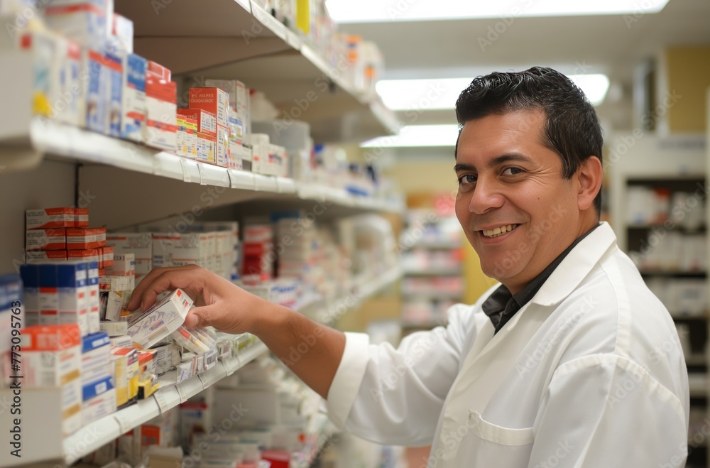 Pharmacist working in drugstore