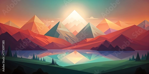 sunset in mountains