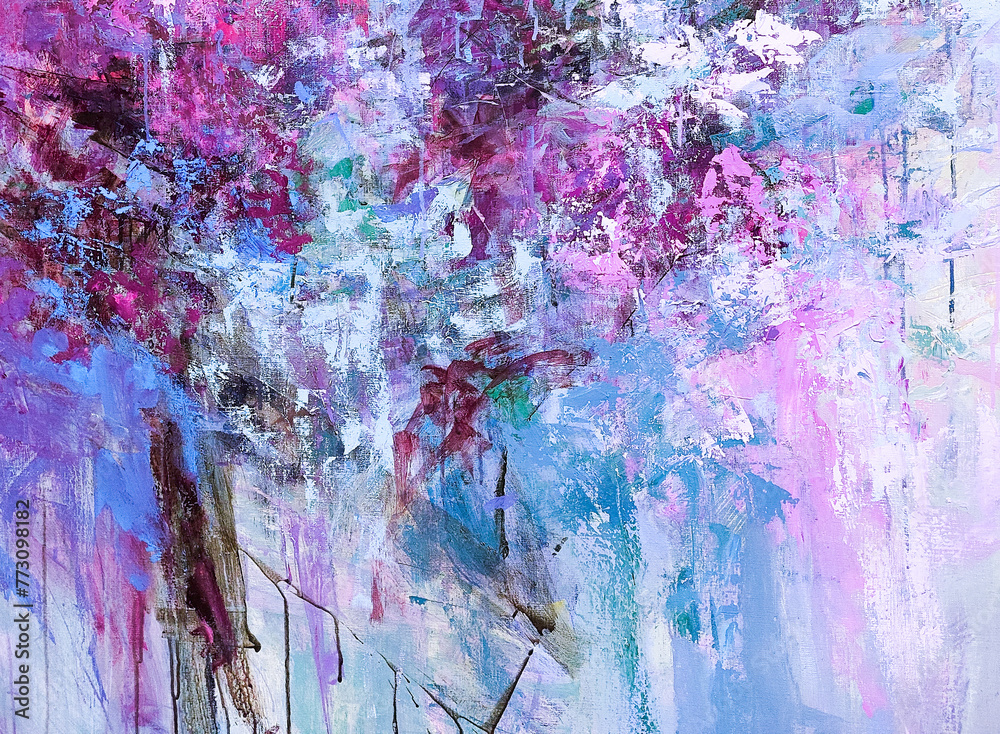 Fototapeta premium Background design of acrylic painting , rich texture. Modern art oil painting. Hand drawn brush stroke. Abstract contemporary art for background. Acrylic painting for posters, web design or print