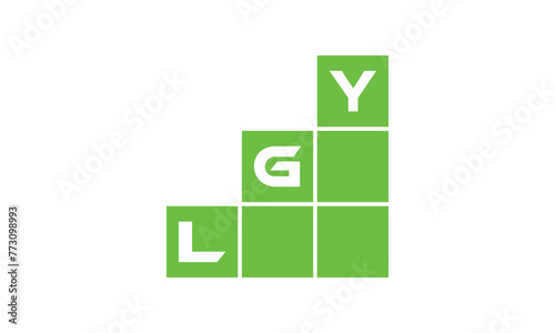 LGY initial letter financial logo design vector template. economics, growth, meter, range, profit, loan, graph, finance, benefits, economic, increase, arrow up, grade, grew up, topper, company, scale photo