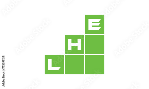 LHE initial letter financial logo design vector template. economics, growth, meter, range, profit, loan, graph, finance, benefits, economic, increase, arrow up, grade, grew up, topper, company, scale photo