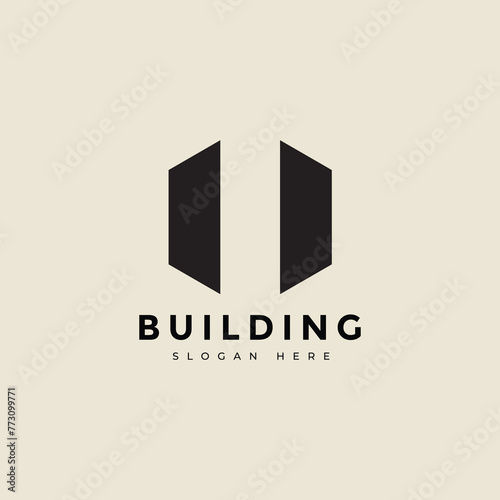 building company brand logo design graphic vector