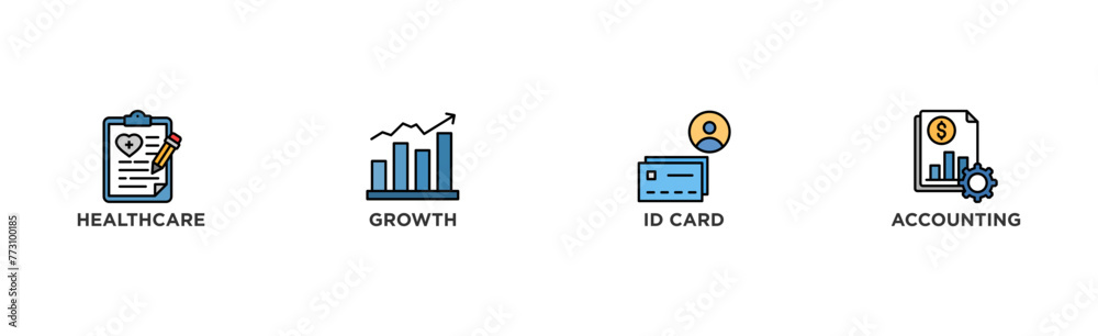 HSA banner web icon vector illustration concept for health saving account with icon of healthcare growth id card and accounting HSA banner web icon vector illustration concept for health saving account with icon of healthcare growth id card and accounting