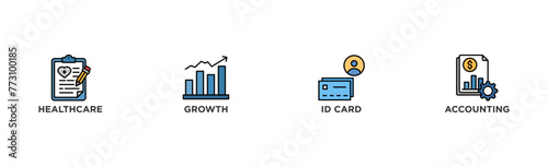 HSA banner web icon vector illustration concept for health saving account with icon of healthcare  growth  id card  and accounting