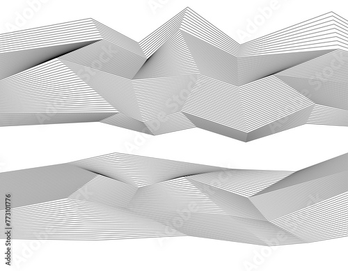 White black color. Linear background. Design elements. Poligonal lines. Protective layer for banknotes, certificates template. Vector Vector lines of different thicknesses from thin to thick EPS 10