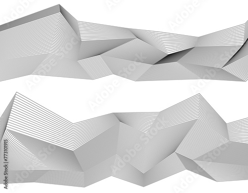 White black color. Linear background. Design elements. Poligonal lines. Protective layer for banknotes, certificates template. Vector Vector lines of different thicknesses from thin to thick EPS 10