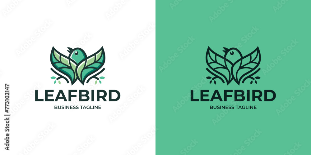 nature bird leaf logo vector nature bird leaf logo vector