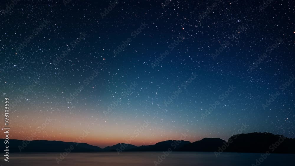 a mountain. backgrounds night sky with stars and moon and clouds. 