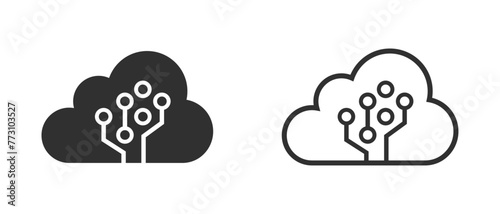 Cloud solution internet of things sign icon vector illustration