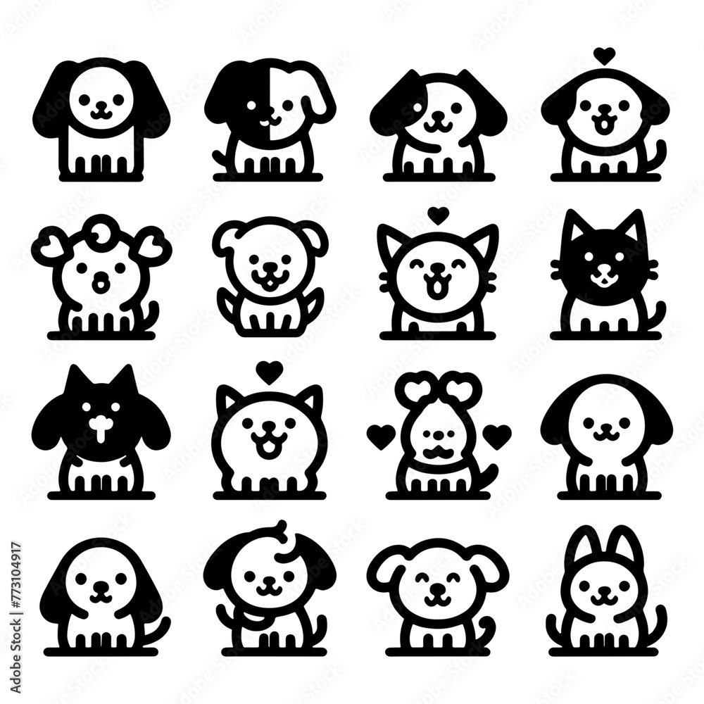 Cute Dog Icon Vector