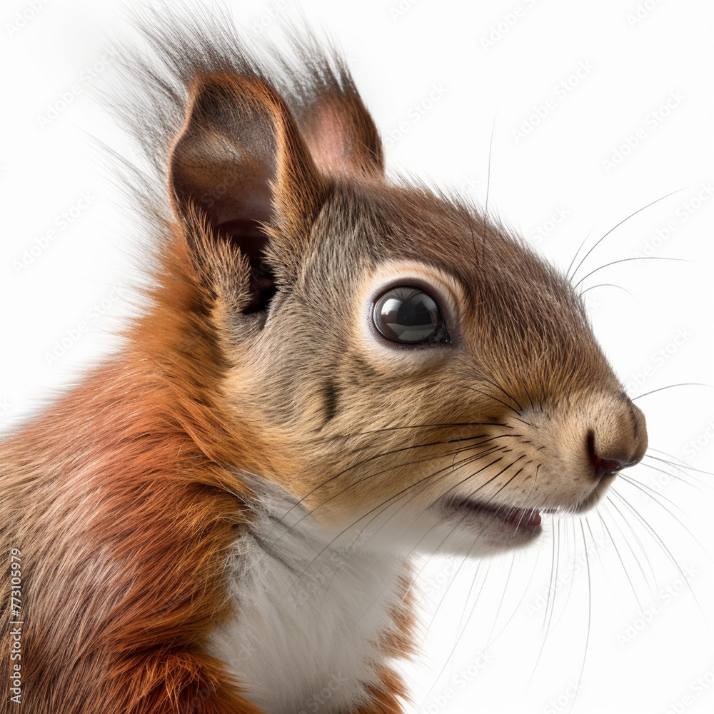 Obraz premium Squirrel, Squirrels, Baby Squirrel on White Background
