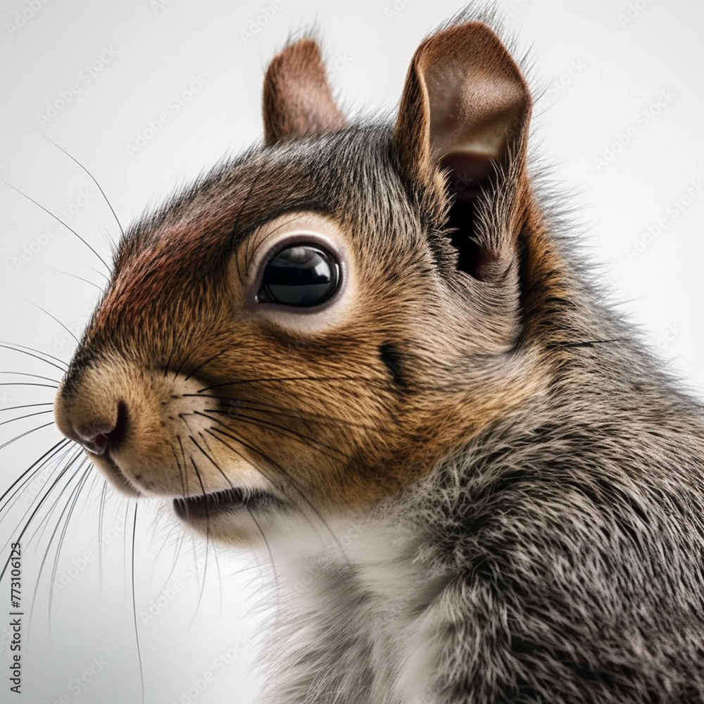 Obraz premium Squirrel, Squirrels, Baby Squirrel on White Background