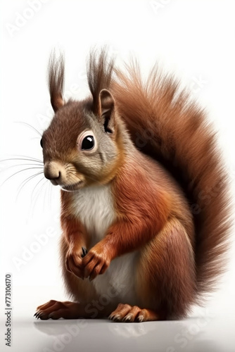 Squirrel, Squirrels, Baby Squirrel on White Background © LeoArtes