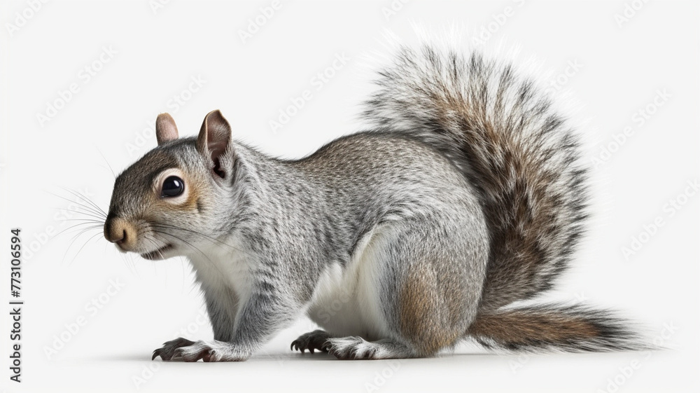 Fototapeta premium Squirrel, Squirrels, Baby Squirrel on White Background