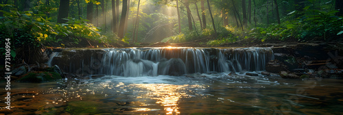 Waterfall in the woods ,

beautiful waterfall and green forest Resting Place and relax time