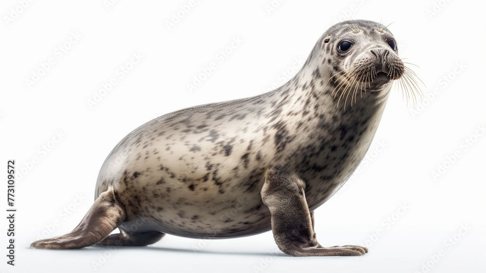 Fototapeta premium Seal, Seals, Seal Pup on White Background