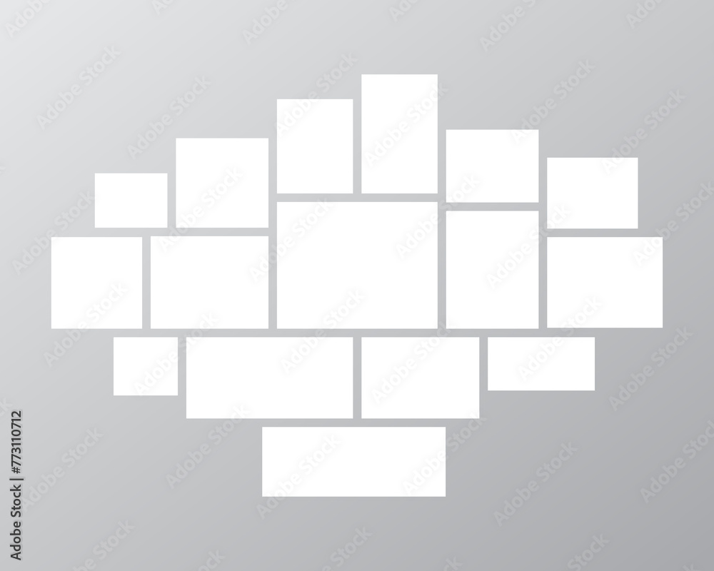 Vector empty collage board sixteen images, photos Vector empty collage board sixteen images, photos