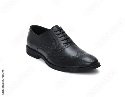 genuine leather formal shoes isolated on white background