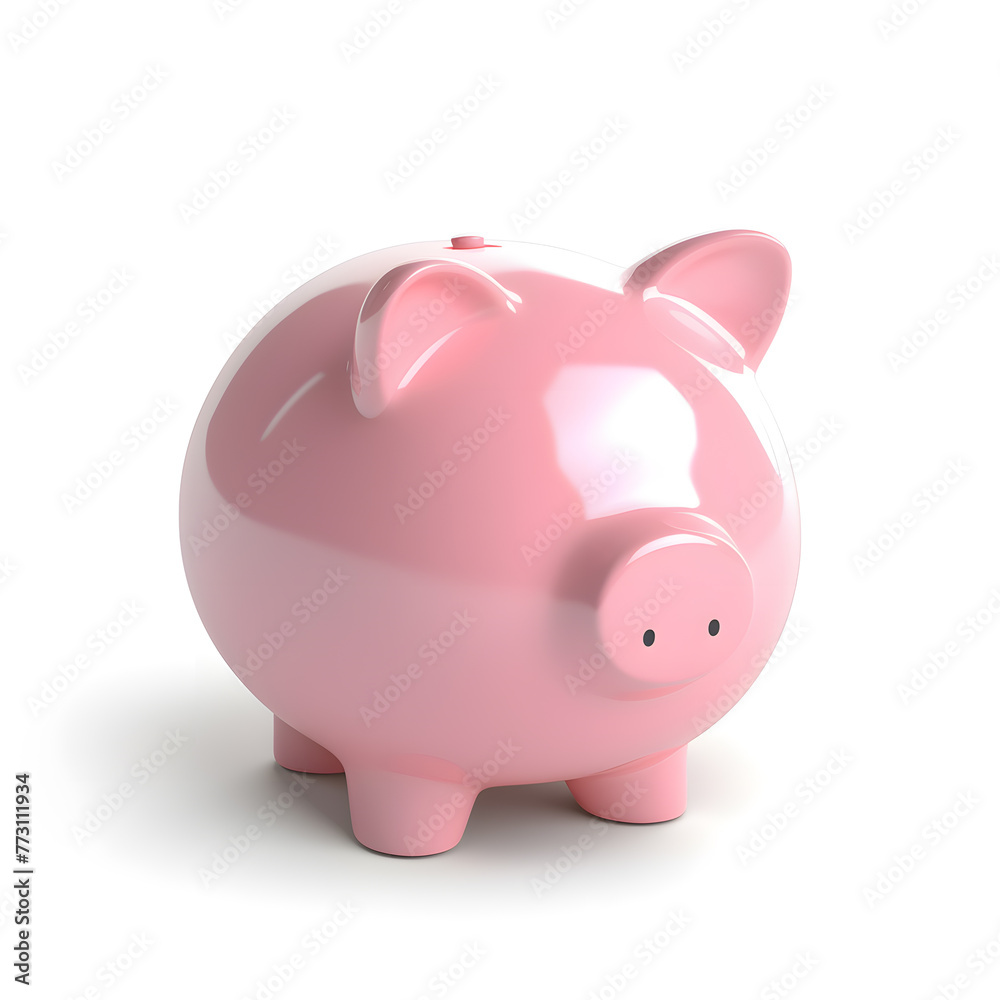 Fototapeta premium Pink piggy bank isolated on white background