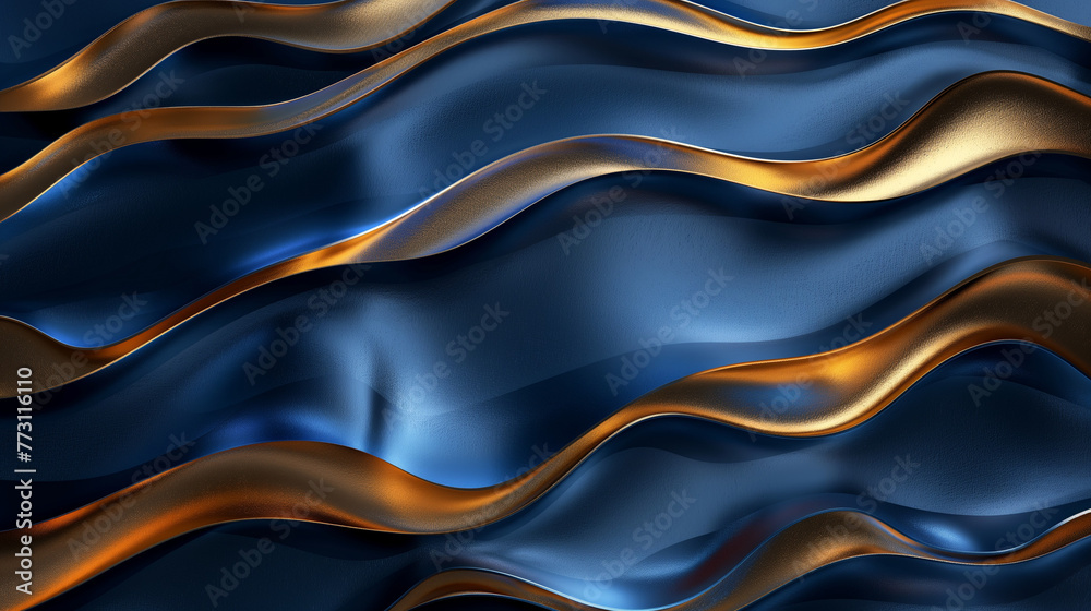 blue abstract background with luxury golden elements vector illustration.