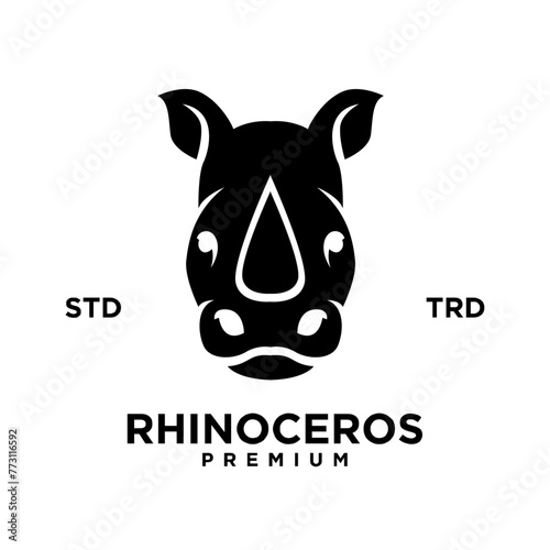 Simple rhino Head logo design with unique concept © Alpha Vector