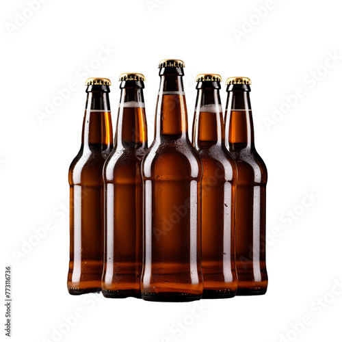 A Product shot beer bottle pack  Isolated on transparent PNG background  Generative ai