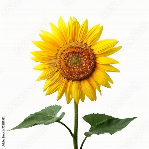 sunflower isolated on a white background  AI Generative.