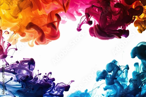 Vivid ink swirls in water creating abstract art