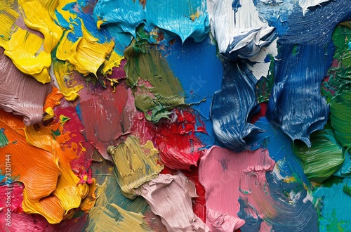 Chaotic multicolored paint smears © Victoria