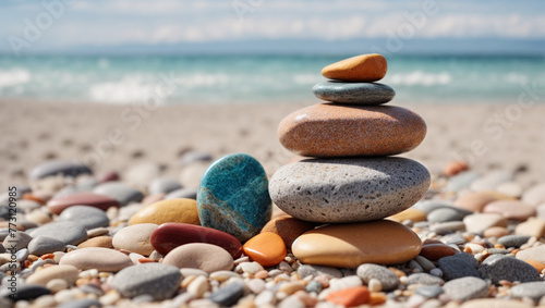 High quality photo of colorful rocks on the beach 3