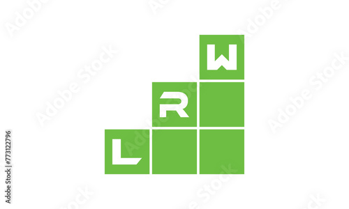 LRW initial letter financial logo design vector template. economics, growth, meter, range, profit, loan, graph, finance, benefits, economic, increase, arrow up, grade, grew up, topper, company, scale