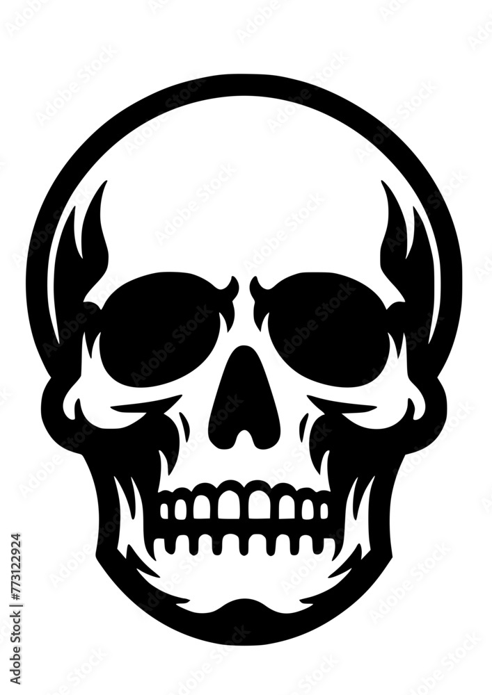 Skull Svg, Skull Silhouette, Skull Cut file for Cricut, Skull Clipart ...