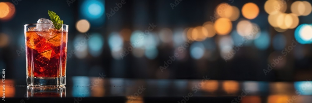 Aviation Cocktail on the bar counter.