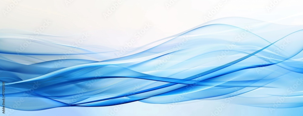Fototapeta premium KS Abstract blue background with smooth wave lines