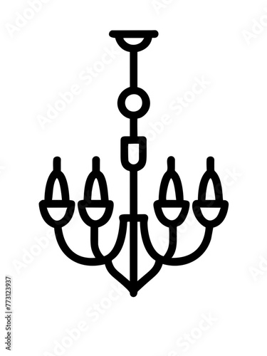 icon of a designer chandelier with light bulbs