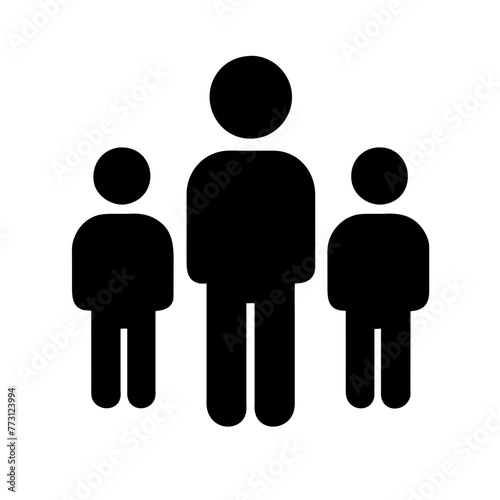 icon silhouettes of three people of different heights