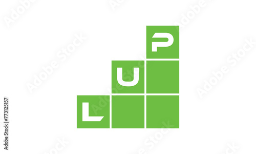 LUP initial letter financial logo design vector template. economics, growth, meter, range, profit, loan, graph, finance, benefits, economic, increase, arrow up, grade, grew up, topper, company, scale