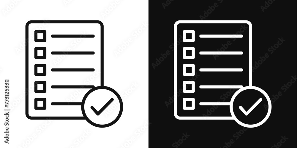Form Document and List Icon Set. Checklist and Task Paper with ...