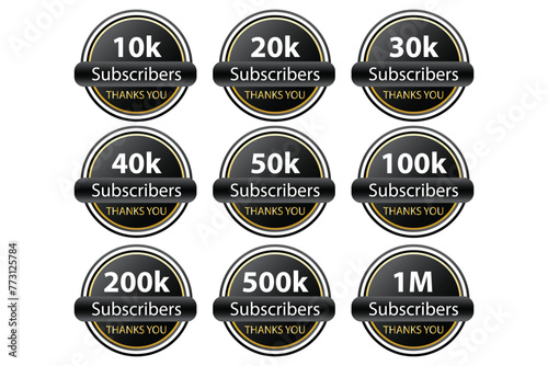 100k, 10k, 1m, 20k, 30k, 3d, 40k, 500k, 50k, background, badge, badge collection, banner, browser, business, button, celebrate, celebration, click, collection, creative, design, element, emblem, gold,