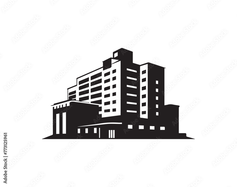 Building icon and symbol vector illustration. Building and architecture logo design.